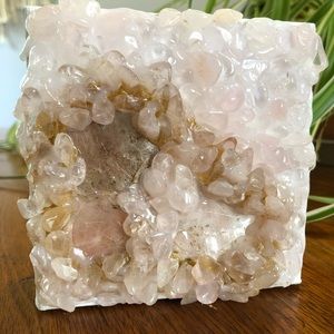 Pink & Gold stones on canvas